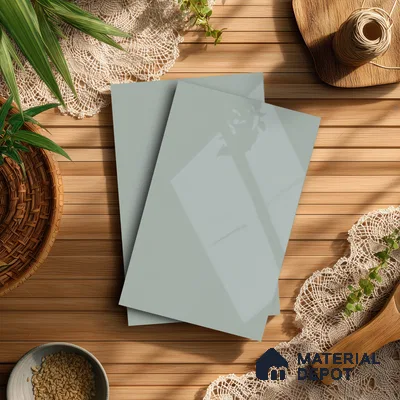 Pale Cool Grey Solid Colors Look LM 21381 8 ft x 4 ft High Gloss Finish Decorative Laminate - 1 mm | Suitable for Living Room, Kitchen, Office