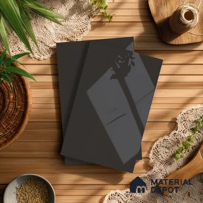 Charcoal Grey Solid Colors Look LM 21388 8 ft x 4 ft High Gloss Finish Decorative Laminate - 1 mm | Suitable for Living Room, Kitchen, Office