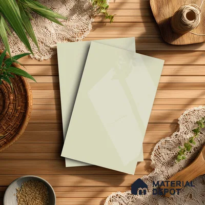 Pale Grey Solid Colors Look LM 21390 8 ft x 4 ft High Gloss Finish Decorative Laminate - 1 mm | Suitable for Living Room, Kitchen, Office