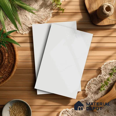 Light Grey Solid Colors Look LM 21392 8 ft x 4 ft High Gloss Finish Decorative Laminate - 1 mm | Suitable for Living Room, Kitchen, Office