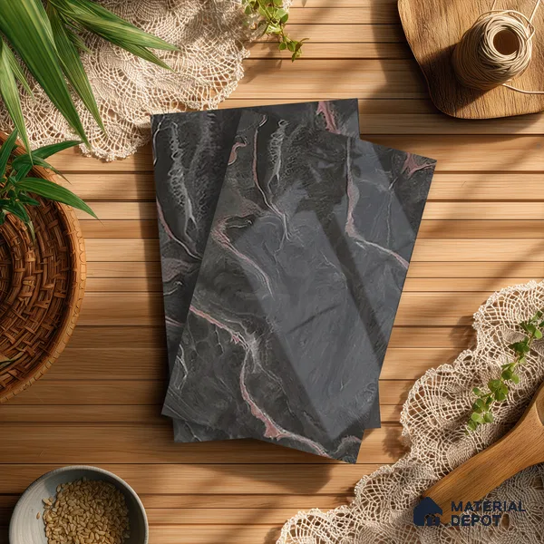 Grey Marble Look LM 21397 8 ft x 4 ft High Gloss Finish Decorative Laminate - 1 mm | Suitable for TV Unit, Wardrobe, Kitchen Cabinets