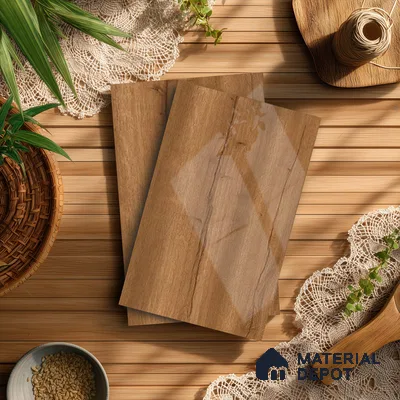 Wooden Look LM 21398 Regal Dark 8 ft x 4 ft High Gloss Finish Decorative Laminate - 1 mm | Suitable for TV Unit, Wardrobe, Kitchen Cabinets