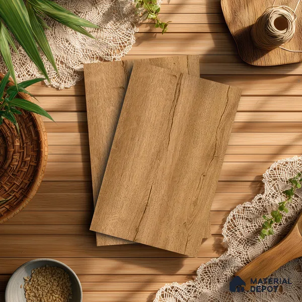 Wooden Look LM 21406 Regal Oak Light 8 ft x 4 ft Texture Finish Decorative Laminate - 1 mm | Suitable for TV Unit, Wardrobe, Kitchen Cabinets