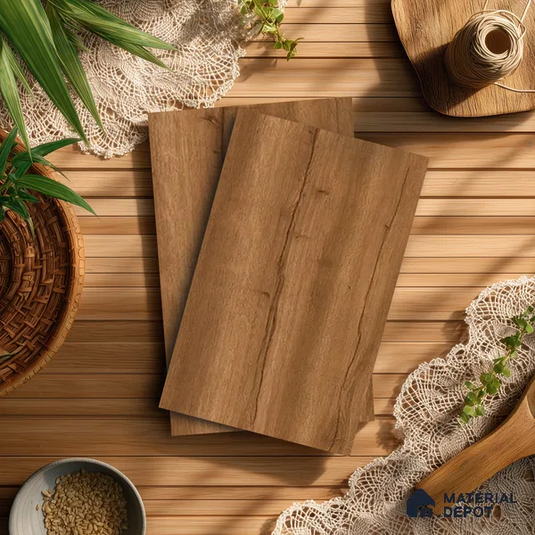Wooden Look LM 21407 Regal Oak Dark 8 ft x 4 ft Texture Finish Decorative Laminate - 1 mm | Suitable for TV Unit, Wardrobe, Kitchen Cabinets