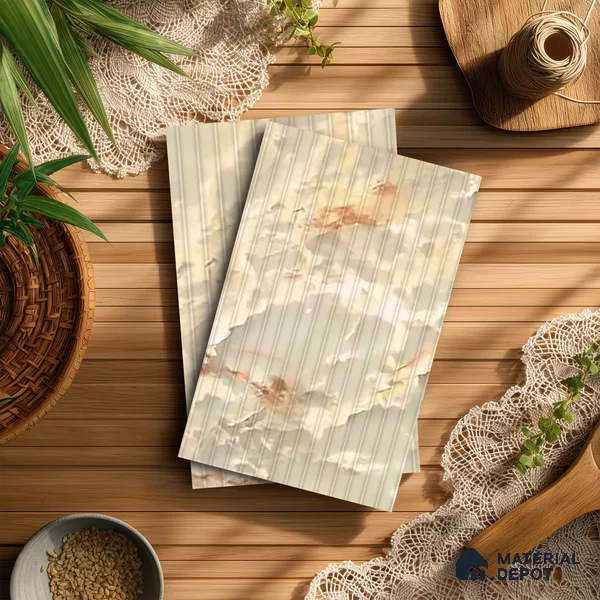 Marble Fluted LM 21421 8 ft x 4 ft Texture Finish Decorative Laminate - 1 mm | Suitable for TV Unit,Wardrobe, Kitchen Cabinets