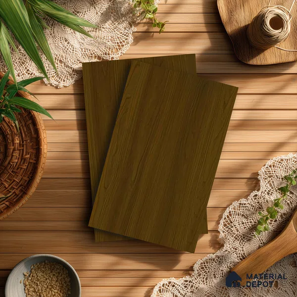 Wooden Look LM 21425 African Walnut Dark 8 ft x 4 ft Texture Finish Decorative Laminate - 1 mm | Suitable for TV Unit, Wardrobe, Kitchen Cabinets
