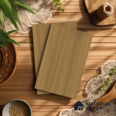 Wooden Look LM 21426 African Walnut Light 8 ft x 4 ft Texture Finish Decorative Laminate - 1 mm | Suitable for TV Unit, Wardrobe, Kitchen Cabinets
