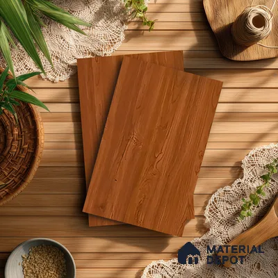 Wooden Look LM 21427 Classic Teak 8 ft x 4 ft Texture Finish Decorative Laminate - 1 mm | Suitable for TV Unit, Wardrobe, Kitchen Cabinets