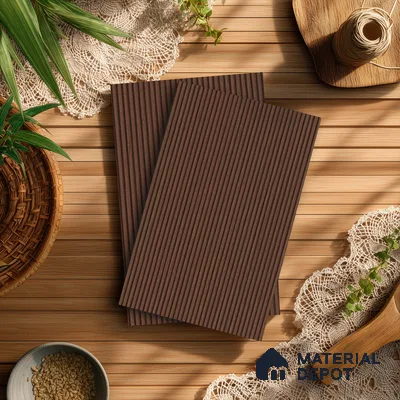 Wooden Fluted LM 21443 8 ft x 4 ft Texture Finish Decorative Laminate - 1 mm | Suitable for TV Unit,Wardrobe, Kitchen Cabinets
