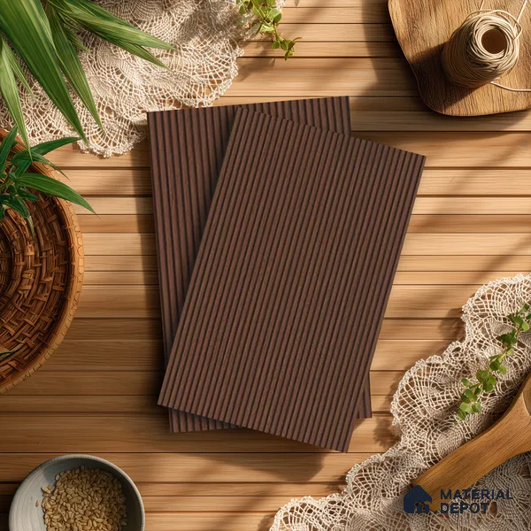 Wooden Fluted LM 21443 8 ft x 4 ft Texture Finish Decorative Laminate - 1 mm | Suitable for TV Unit,Wardrobe, Kitchen Cabinets
