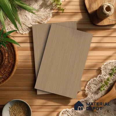 Wooden Look LM 21457 Robust Wood Dark 8 ft x 4 ft Suede Finish Decorative Laminate - 1 mm | Suitable for TV Unit, Wardrobe, Kitchen Cabinets
