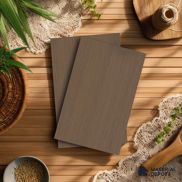 Wooden Look LM 21458 Castellano Oak Dark 8 ft x 4 ft Suede Finish Decorative Laminate - 1 mm | Suitable for TV Unit, Wardrobe, Kitchen Cabinets