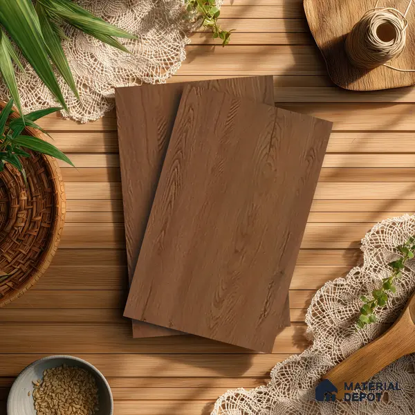 Wooden Look LM 21459 Mocha Bark 8 ft x 4 ft Suede Finish Decorative Laminate - 1 mm | Suitable for TV Unit, Wardrobe, Kitchen Cabinets