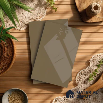 Sandy Brown Solid Colors Look LM 23722 8 ft x 4 ft High Gloss Finish Decorative Laminate - 1 mm | Suitable for Living Room, Kitchen, Office
