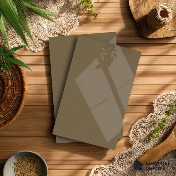 Sandy Brown Solid Colors Look LM 23722 8 ft x 4 ft High Gloss Finish Decorative Laminate - 1 mm | Suitable for Living Room, Kitchen, Office