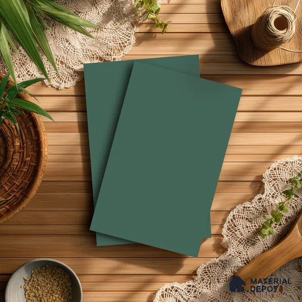 Deep Teal Green Solid Colors Look LM 23726 8 ft x 4 ft Matte Finish Decorative Laminate - 1 mm | Suitable for Living Room, Kitchen, Office