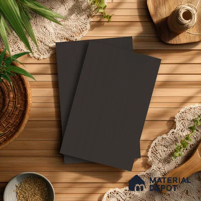 Charcoal Grey Fluted Solid Color LM 23728 8 ft x 4 ft Matte Finish Decorative Laminate - 1 mm | Suitable for TV Unit,Wardrobe, Kitchen Cabinets