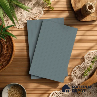 Sky Blue Fluted Solid Color LM 23730 8 ft x 4 ft Matte Finish Decorative Laminate - 1 mm | Suitable for TV Unit,Wardrobe, Kitchen Cabinets