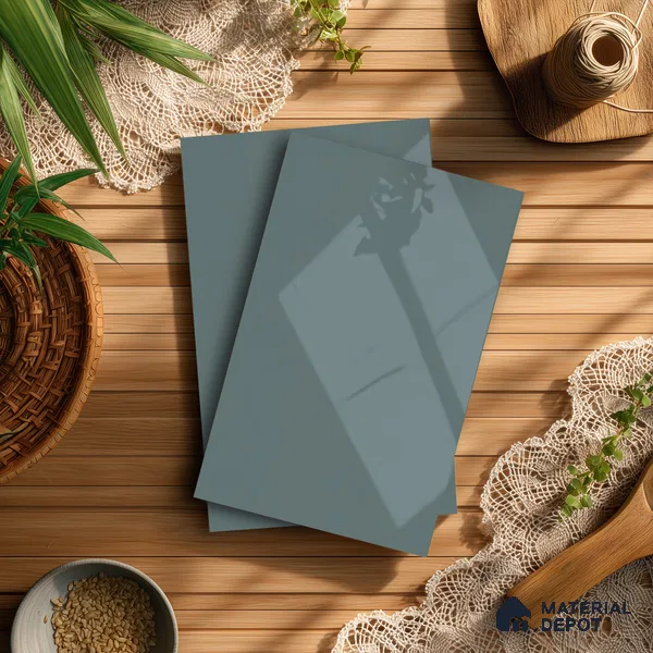 Sky Blue Solid Colors Look LM 23731 8 ft x 4 ft High Gloss Finish Decorative Laminate - 1 mm | Suitable for Living Room, Kitchen, Office