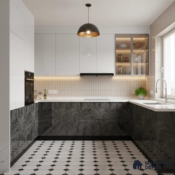 Ferrero 1B 0840 Blush Cloud 8 ft x 4 ft Solid Series High Gloss Finish Acrylic Laminate - 1.5 mm (LM 01136) | Matching Edgeband Code - 840 | Suitable for Kitchen Cabinets, Study Areas, Wardrobe