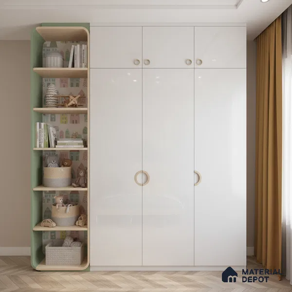 Ferrero 1B 0840 Blush Cloud 8 ft x 4 ft Solid Series High Gloss Finish Acrylic Laminate - 1.5 mm (LM 01136) | Matching Edgeband Code - 840 | Suitable for Kitchen Cabinets, Study Areas, Wardrobe
