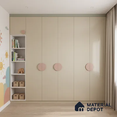 Ferrero 1B 0841 Sandstone Beige 8 ft x 4 ft Solid Series High Gloss Finish Acrylic Laminate - 1.5 mm (LM 01137) | Matching Edgeband Code - 841 | Suitable for Kitchen Cabinets, Study Areas, Wardrobe