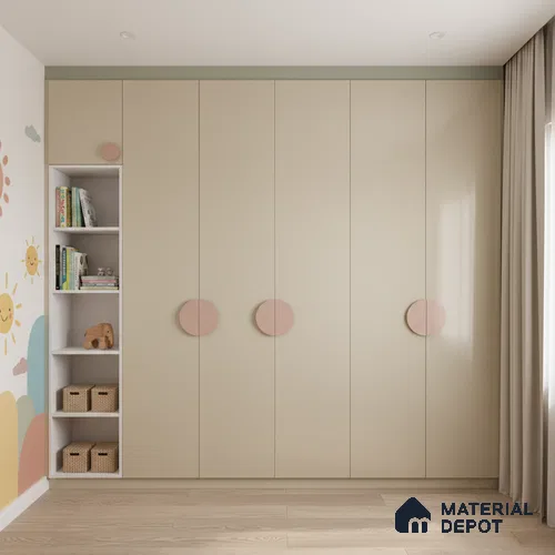 Ferrero 1B 0841 Sandstone Beige 8 ft x 4 ft Solid Series High Gloss Finish Acrylic Laminate - 1.5 mm (LM 01137) | Matching Edgeband Code - 841 | Suitable for Kitchen Cabinets, Study Areas, Wardrobe