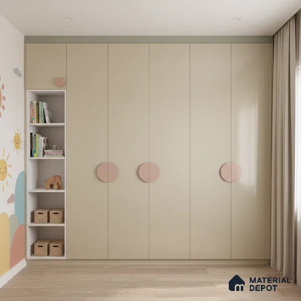 Ferrero 1B 0841 Sandstone Beige 8 ft x 4 ft Solid Series High Gloss Finish Acrylic Laminate - 1.5 mm (LM 01137) | Matching Edgeband Code - 841 | Suitable for Kitchen Cabinets, Study Areas, Wardrobe