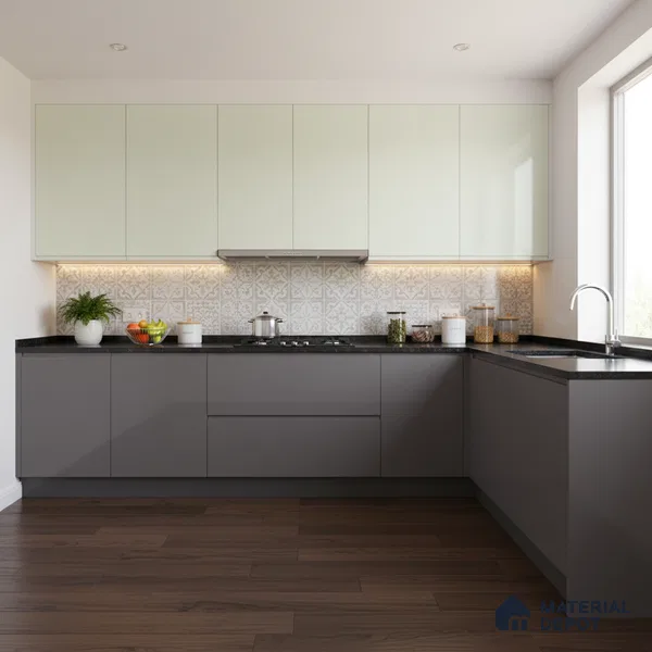 Ferrero 1B 0843 Pearl White 8 ft x 4 ft Solid Series High Gloss Finish Acrylic Laminate - 1.5 mm (LM 01139) | Matching Edgeband Code - 843 | Suitable for Kitchen Cabinets, Study Areas, Wardrobe