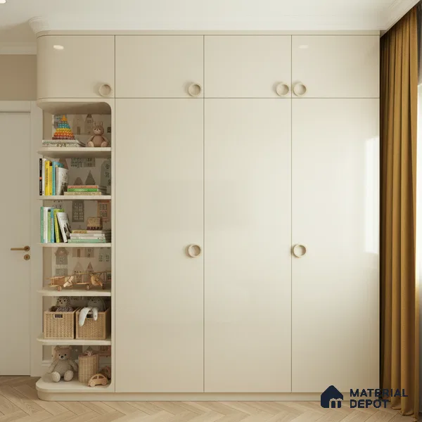 Ferrero 1B 0843 Pearl White 8 ft x 4 ft Solid Series High Gloss Finish Acrylic Laminate - 1.5 mm (LM 01139) | Matching Edgeband Code - 843 | Suitable for Kitchen Cabinets, Study Areas, Wardrobe