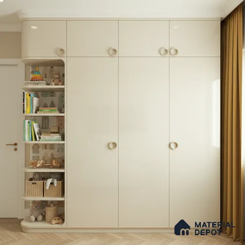 Ferrero 1B 0843 Pearl White 8 ft x 4 ft Solid Series High Gloss Finish Acrylic Laminate - 1.5 mm (LM 01139) | Matching Edgeband Code - 843 | Suitable for Kitchen Cabinets, Study Areas, Wardrobe