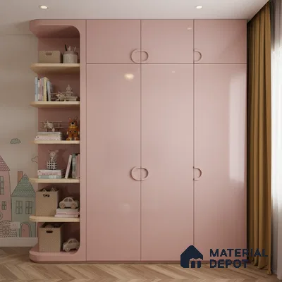 Ferrero 1B 0844 Dusky Blush 8 ft x 4 ft Solid Series High Gloss Finish Acrylic Laminate - 1.5 mm (LM 01140) | Matching Edgeband Code - 844 | Suitable for Kitchen Cabinets, Study Areas, Wardrobe