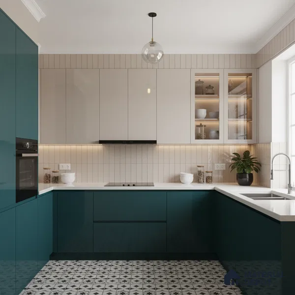 Ferrero 1B 0845 Bottle Green 8 ft x 4 ft Solid Series High Gloss Finish Acrylic Laminate - 1.5 mm (LM 01141) | Matching Edgeband Code - 845 | Suitable for Kitchen Cabinets, Study Areas, Wardrobe