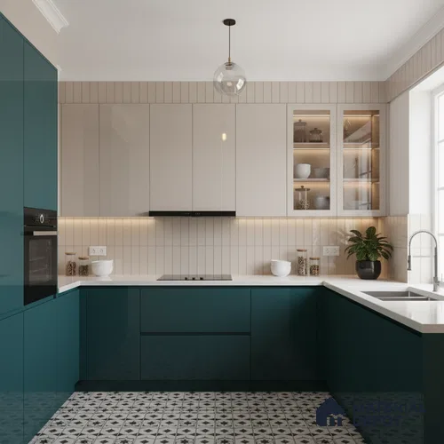 Ferrero 1B 0845 Bottle Green 8 ft x 4 ft Solid Series High Gloss Finish Acrylic Laminate - 1.5 mm (LM 01141) | Matching Edgeband Code - 845 | Suitable for Kitchen Cabinets, Study Areas, Wardrobe