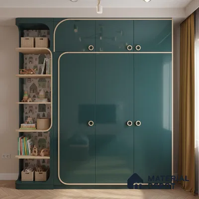 Ferrero 1B 0845 Bottle Green 8 ft x 4 ft Solid Series High Gloss Finish Acrylic Laminate - 1.5 mm (LM 01141) | Matching Edgeband Code - 845 | Suitable for Kitchen Cabinets, Study Areas, Wardrobe