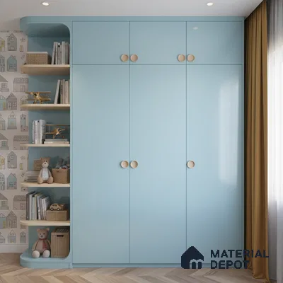 Ferrero 1B 0846 Soft Blue 8 ft x 4 ft Solid Series High Gloss Finish Acrylic Laminate - 1.5 mm (LM 01142) | Matching Edgeband Code - 846 | Suitable for Kitchen Cabinets, Study Areas, Wardrobe