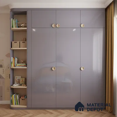 Ferrero 1B 0847 Muted Violet 8 ft x 4 ft Solid Series High Gloss Finish Acrylic Laminate - 1.5 mm (LM 01143) | Matching Edgeband Code - 847 | Suitable for Kitchen Cabinets, Study Areas, Wardrobe