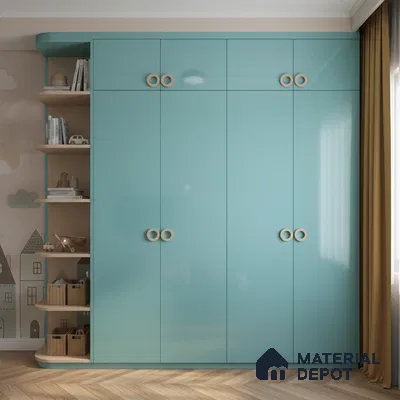 Ferrero 1B 0848 Bright Blue 8 ft x 4 ft Solid Series High Gloss Finish Acrylic Laminate - 1.5 mm (LM 01144) | Matching Edgeband Code - 848 | Suitable for Kitchen Cabinets, Study Areas, Wardrobe