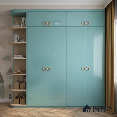 Ferrero 1B 0848 Bright Blue 8 ft x 4 ft Solid Series High Gloss Finish Acrylic Laminate - 1.5 mm (LM 01144) | Matching Edgeband Code - 848 | Suitable for Kitchen Cabinets, Study Areas, Wardrobe