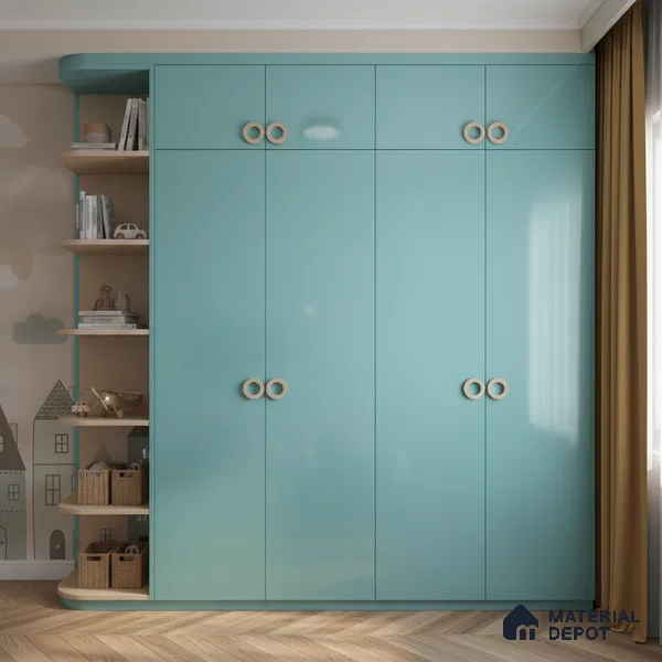 Ferrero 1B 0848 Bright Blue 8 ft x 4 ft Solid Series High Gloss Finish Acrylic Laminate - 1.5 mm (LM 01144) | Matching Edgeband Code - 848 | Suitable for Kitchen Cabinets, Study Areas, Wardrobe