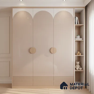 Ferrero 1B 0849 Earthy Sand 8 ft x 4 ft Solid Series High Gloss Finish Acrylic Laminate - 1.5 mm (LM 01145) | Matching Edgeband Code - 849 | Suitable for Kitchen Cabinets, Study Areas, Wardrobe