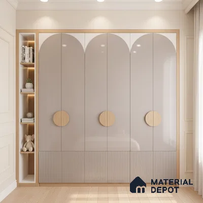 Ferrero 1B 0850 Pebble Beige 8 ft x 4 ft Solid Series High Gloss Finish Acrylic Laminate - 1.5 mm (LM 01146) | Matching Edgeband Code - 850 | Suitable for Kitchen Cabinets, Study Areas, Wardrobe
