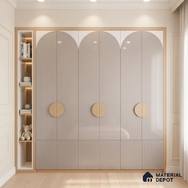 Ferrero 1B 0850 Pebble Beige 8 ft x 4 ft Solid Series High Gloss Finish Acrylic Laminate - 1.5 mm (LM 01146) | Matching Edgeband Code - 850 | Suitable for Kitchen Cabinets, Study Areas, Wardrobe