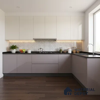 Ferrero 1B 0897 Vanilla White 8 ft x 4 ft Solid Series High Gloss Finish Acrylic Laminate - 1.5 mm (LM 01147) | Matching Edgeband Code - 897 | Suitable for Kitchen Cabinets, Study Areas, Wardrobe