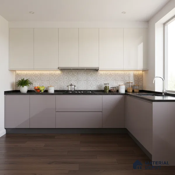 Ferrero 1B 0897 Vanilla White 8 ft x 4 ft Solid Series High Gloss Finish Acrylic Laminate - 1.5 mm (LM 01147) | Matching Edgeband Code - 897 | Suitable for Kitchen Cabinets, Study Areas, Wardrobe