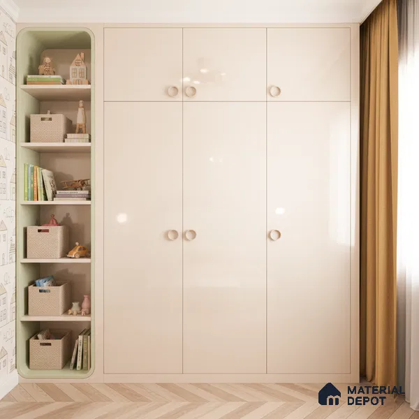 Ferrero 1B 0897 Vanilla White 8 ft x 4 ft Solid Series High Gloss Finish Acrylic Laminate - 1.5 mm (LM 01147) | Matching Edgeband Code - 897 | Suitable for Kitchen Cabinets, Study Areas, Wardrobe