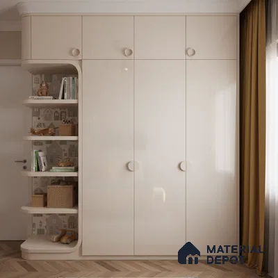 Ferrero 1B 0899 Powder Blush 8 ft x 4 ft Solid Series High Gloss Finish Acrylic Laminate - 1.5 mm (LM 01149) | Matching Edgeband Code - 899 | Suitable for Kitchen Cabinets, Study Areas, Wardrobe