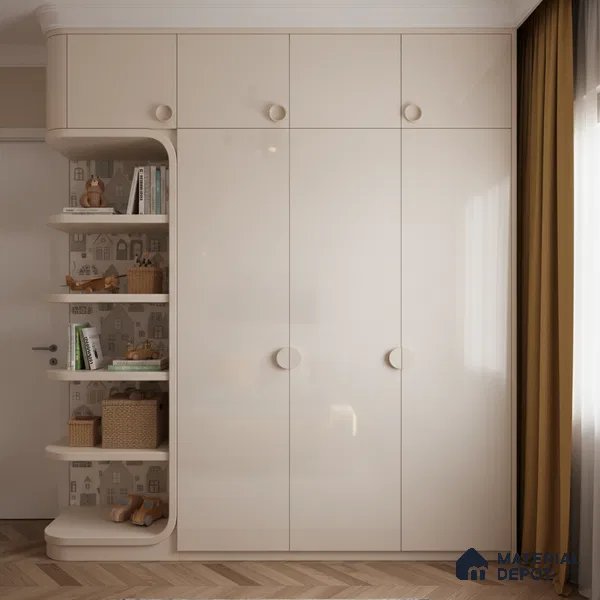 Ferrero 1B 0899 Powder Blush 8 ft x 4 ft Solid Series High Gloss Finish Acrylic Laminate - 1.5 mm (LM 01149) | Matching Edgeband Code - 899 | Suitable for Kitchen Cabinets, Study Areas, Wardrobe