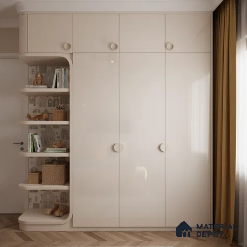 Ferrero 1B 0899 Powder Blush 8 ft x 4 ft Solid Series High Gloss Finish Acrylic Laminate - 1.5 mm (LM 01149) | Matching Edgeband Code - 899 | Suitable for Kitchen Cabinets, Study Areas, Wardrobe