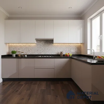 Ferrero 1B 0803 Dusty Taupe 8 ft x 4 ft Solid Series High Gloss Finish Acrylic Laminate - 1.5 mm (LM 01150) | Matching Edgeband Code - 803 | Suitable for Kitchen Cabinets, Study Areas, Wardrobe
